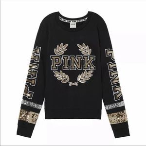 Pink Victoria secret gold bling top